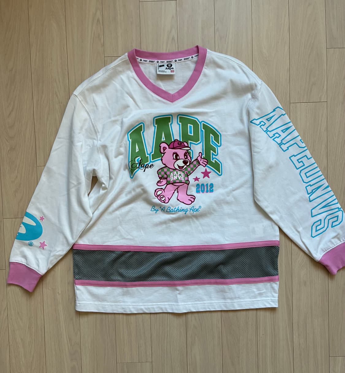 AAPE by Bape 하키저지 롱슬리브 XXS (실제 스몰-미디엄) 상품이미지1