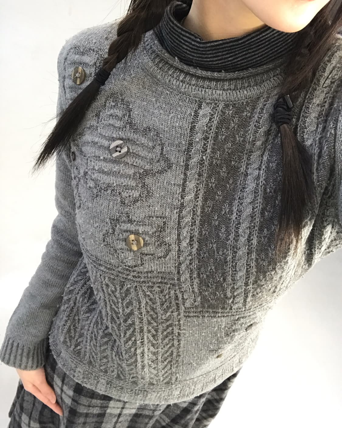 ROMA REED Button Patchwork Sweater 상품이미지3