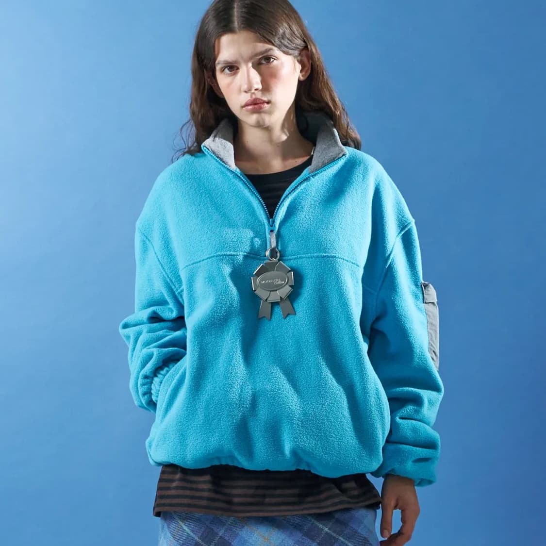 문선_MJ콜라보 하프집업 플리스(블루) 상품이미지2