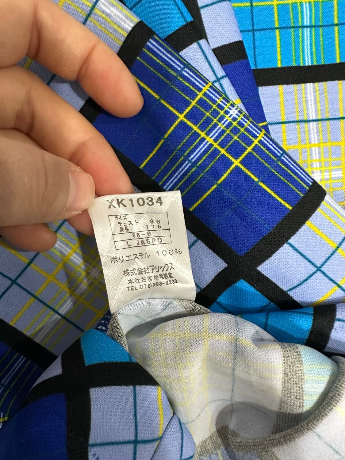 아식스 남성 체크 반팔 카라티 L 새제품 상품이미지7