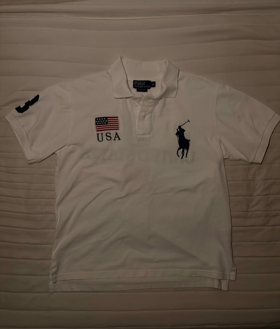 폴로 빅포니 성조기 USA 카라티🇺🇸 화이트 상품이미지3