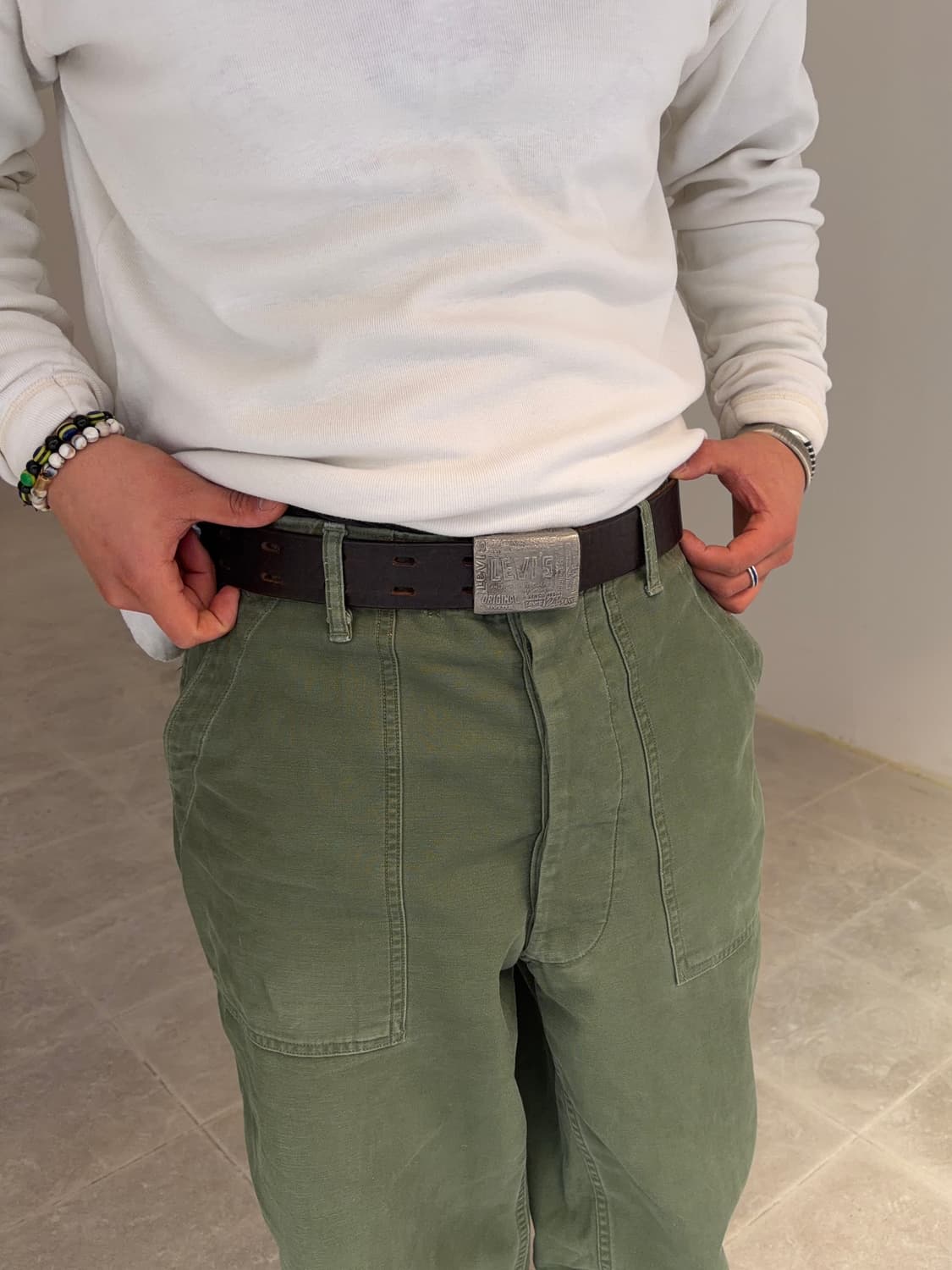 60-70’s Levi’s buckle leather belt 상품이미지2