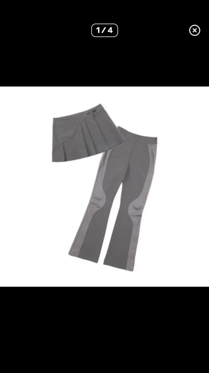 오호스 투웨이 플리츠 스커트팬츠 그레이 상품이미지1