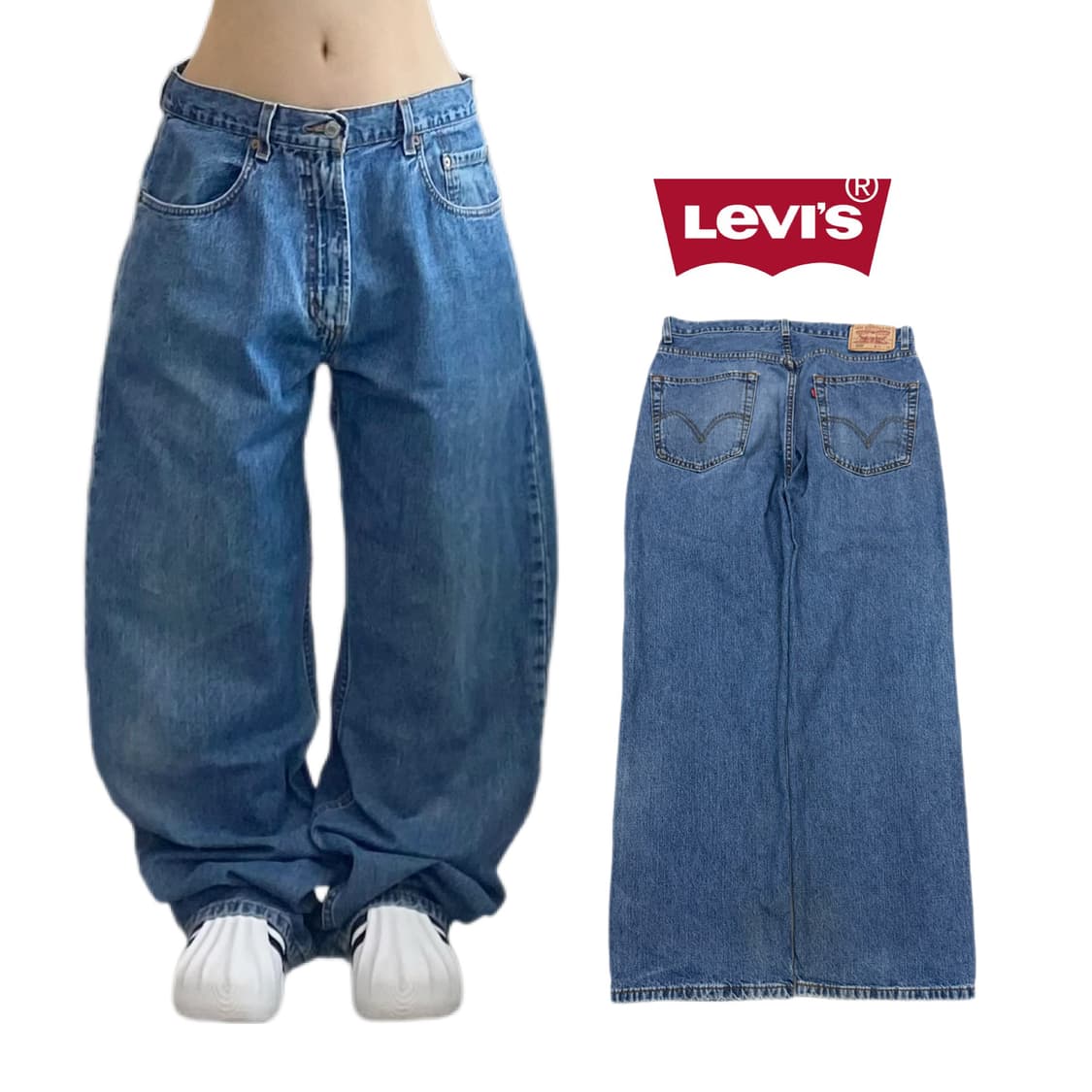리바이스 00s 569 새깅 와이드 워싱 데님팬츠 상품이미지1