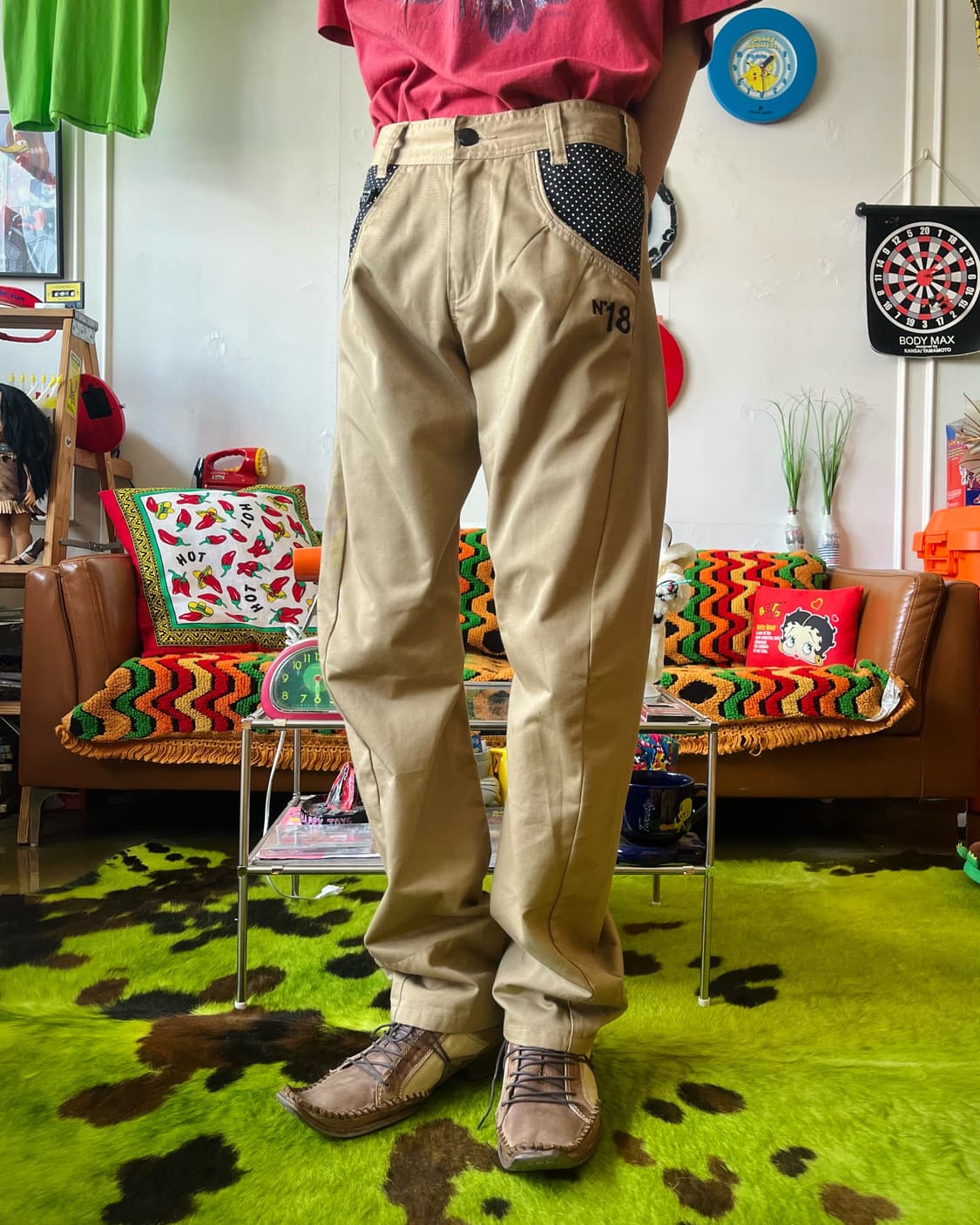 2000s RIMASTAR Dot Docking Twist Pants 상품이미지2