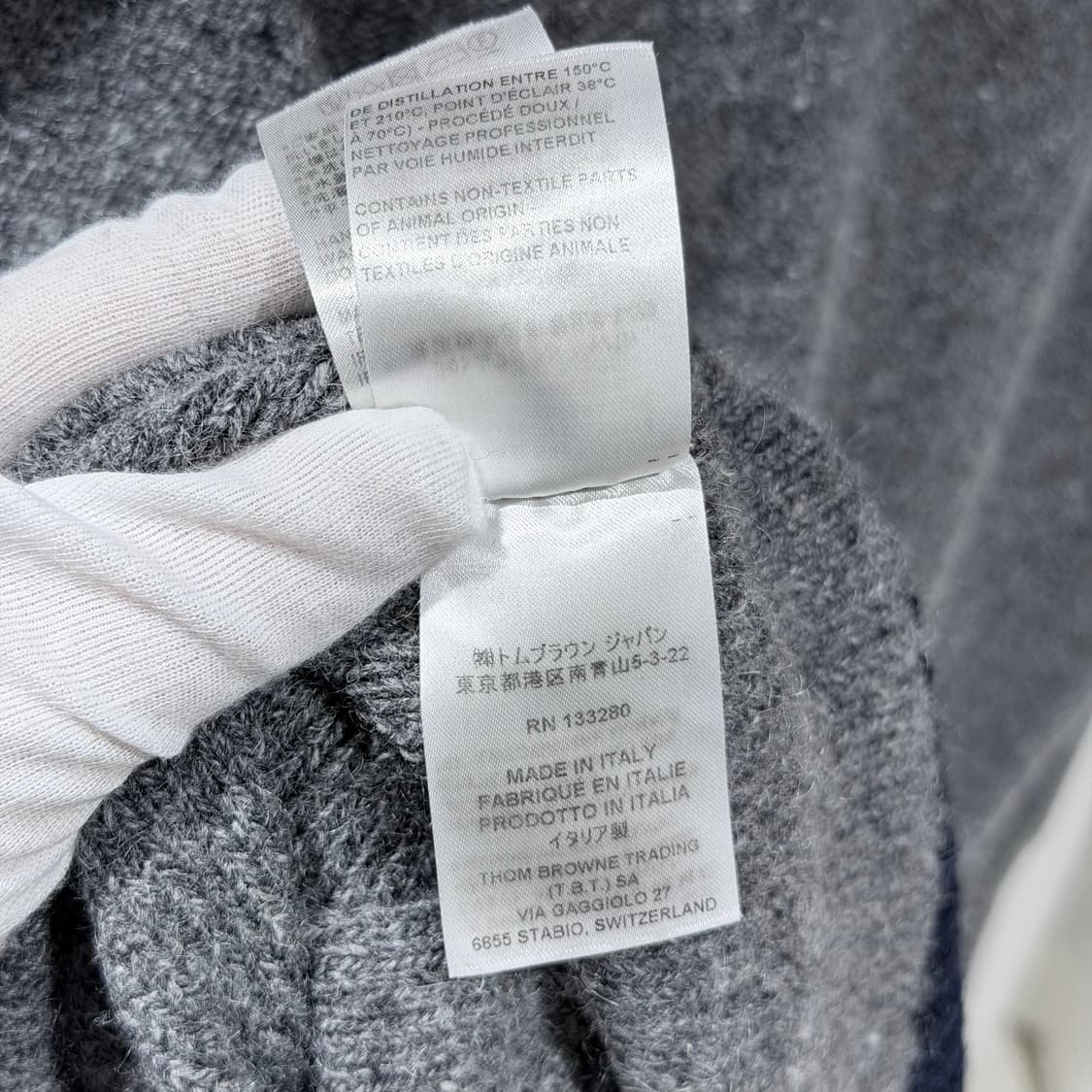(A+/5) / 톰브라운 도니골저지 사선완장 그레이 가디건 상품이미지8