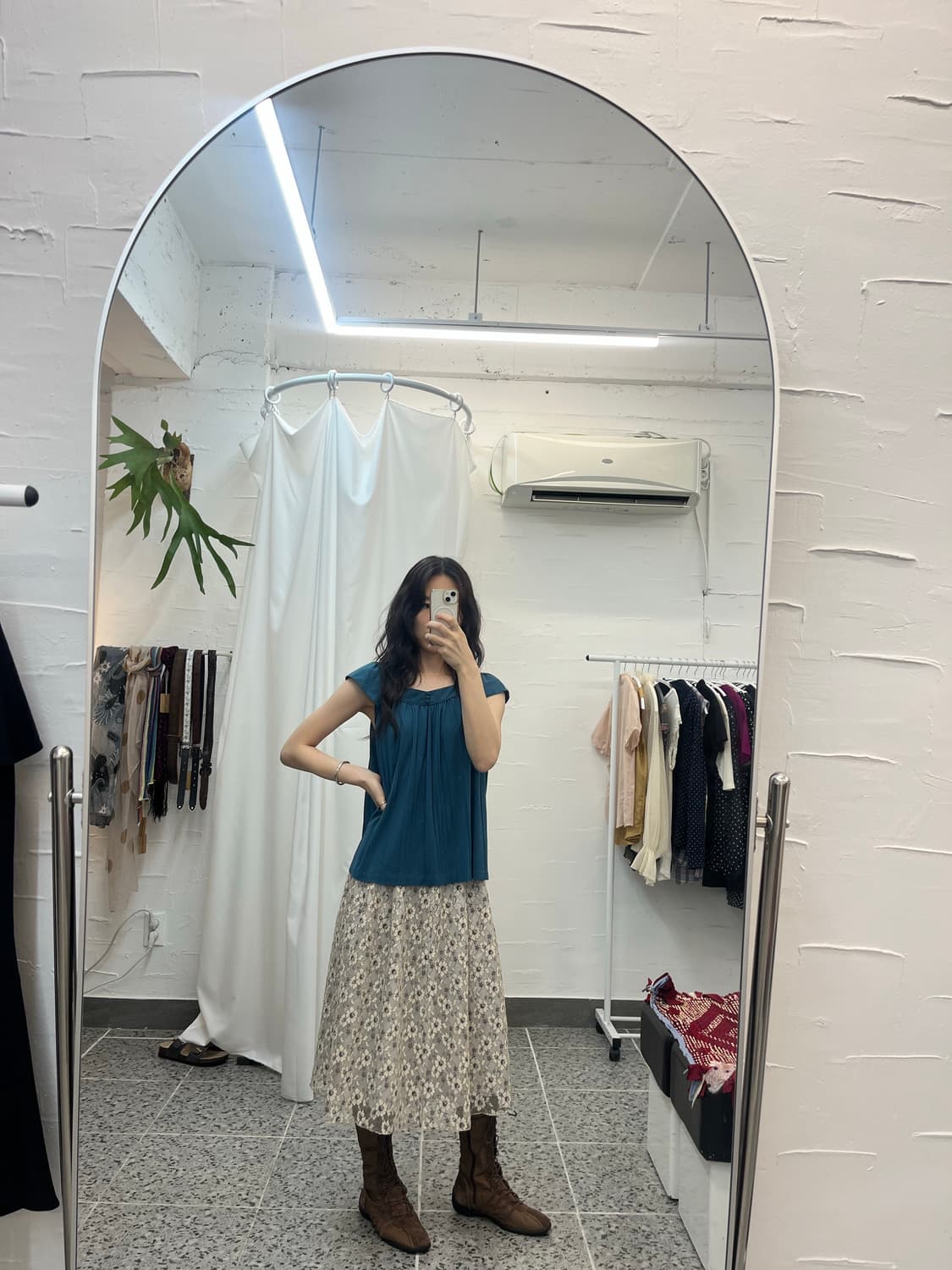 아이보리 플라워 스커트 상품이미지3