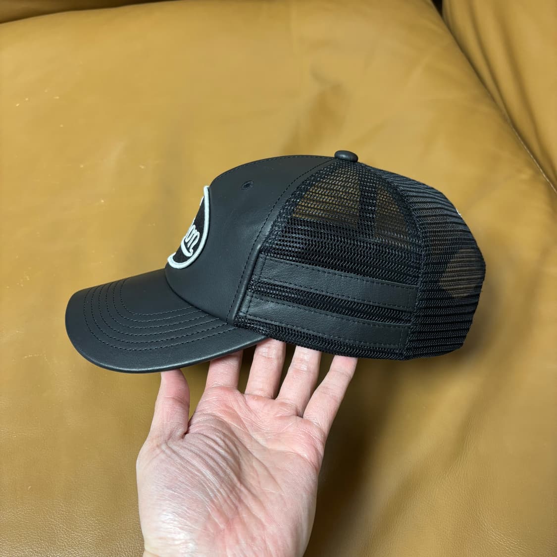 슈프림 밴슨 6패널 볼캡 모자 레더 블랙 상품이미지5