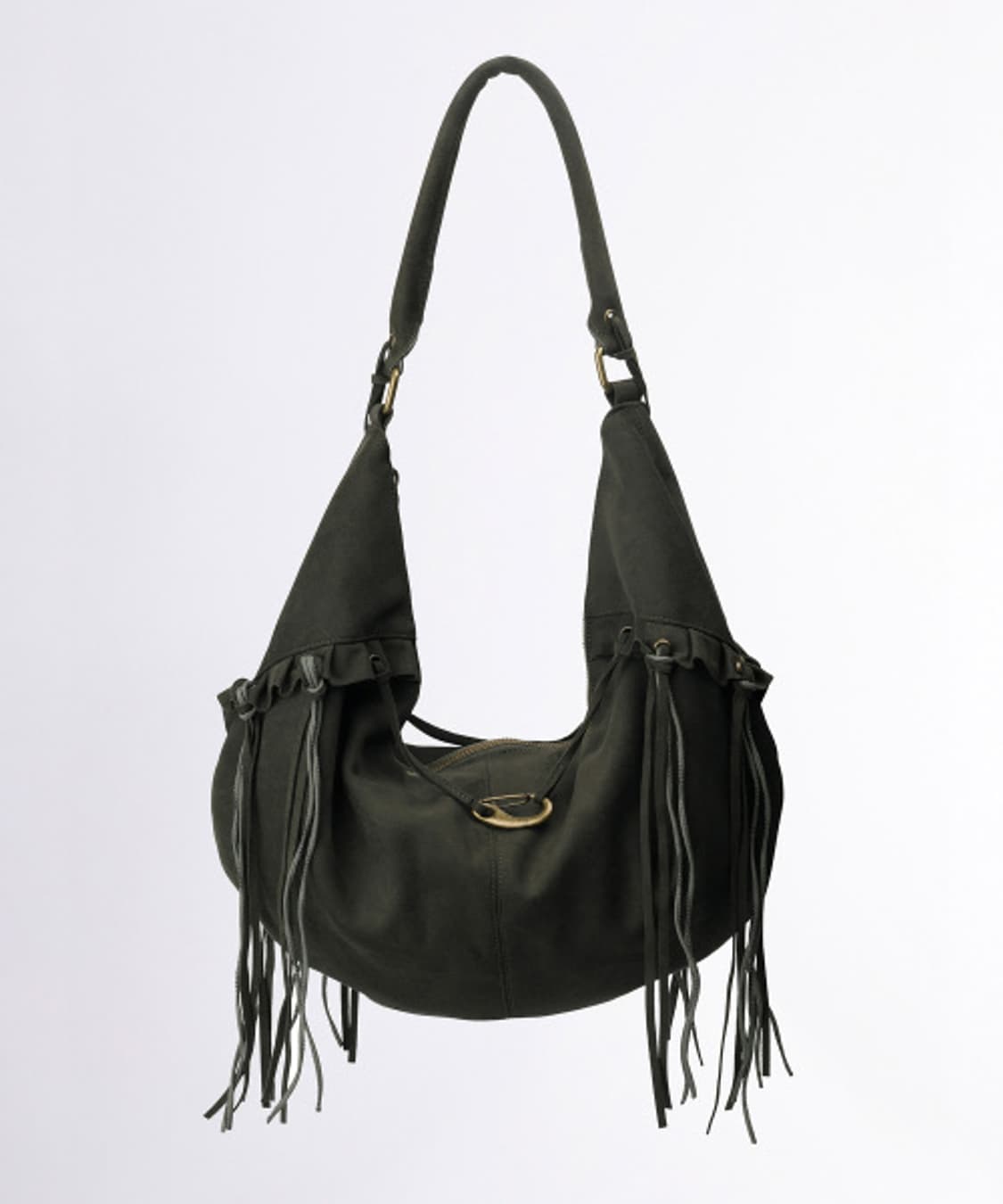 스컬프터 페이크 스웨이드 스트링 체인 호보 숄더백 카키 새상품 상품이미지2