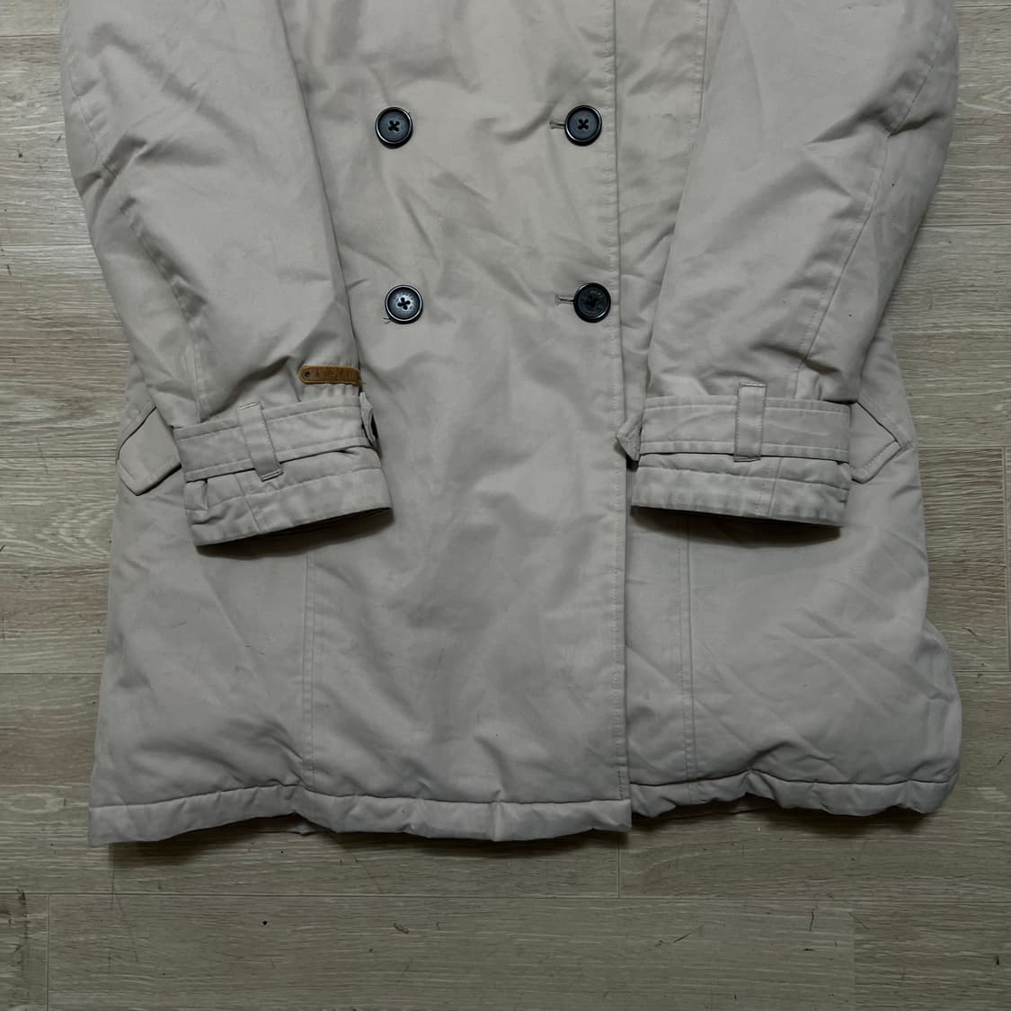 네파 여성 덕다운 더블 버튼 퍼후드 롱패딩 점퍼 [아이보리] L/100 상품이미지3