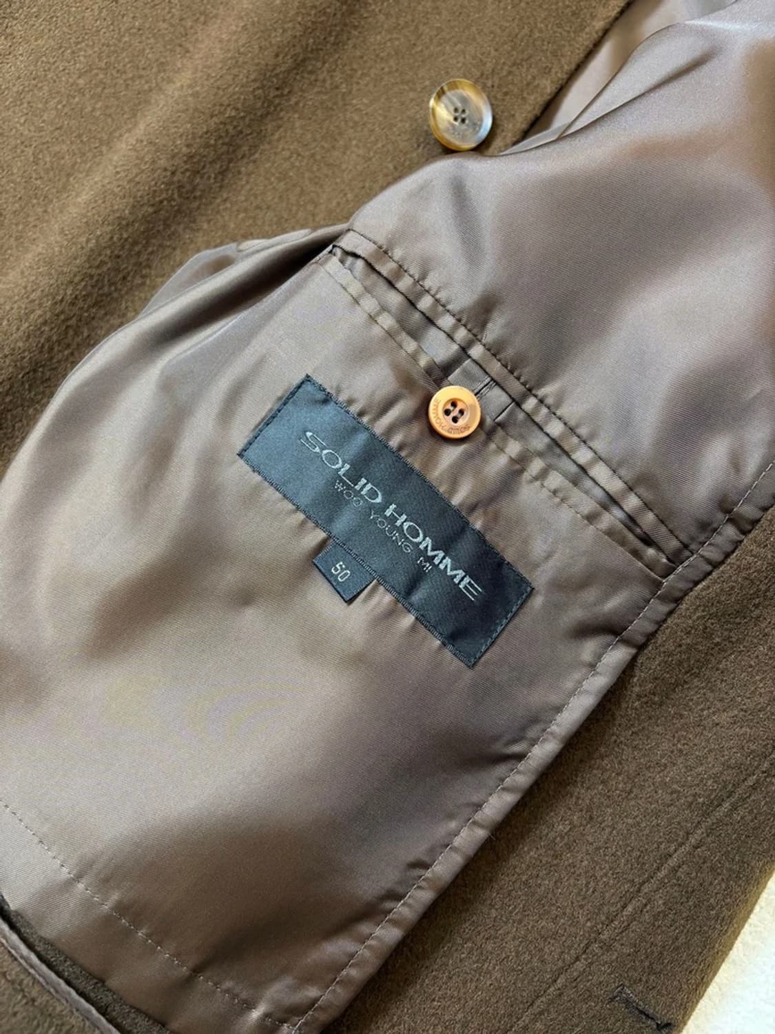 솔리드옴므 10's 울 앙고라 양가죽 배색 롱 코트 PN6292    상품이미지8