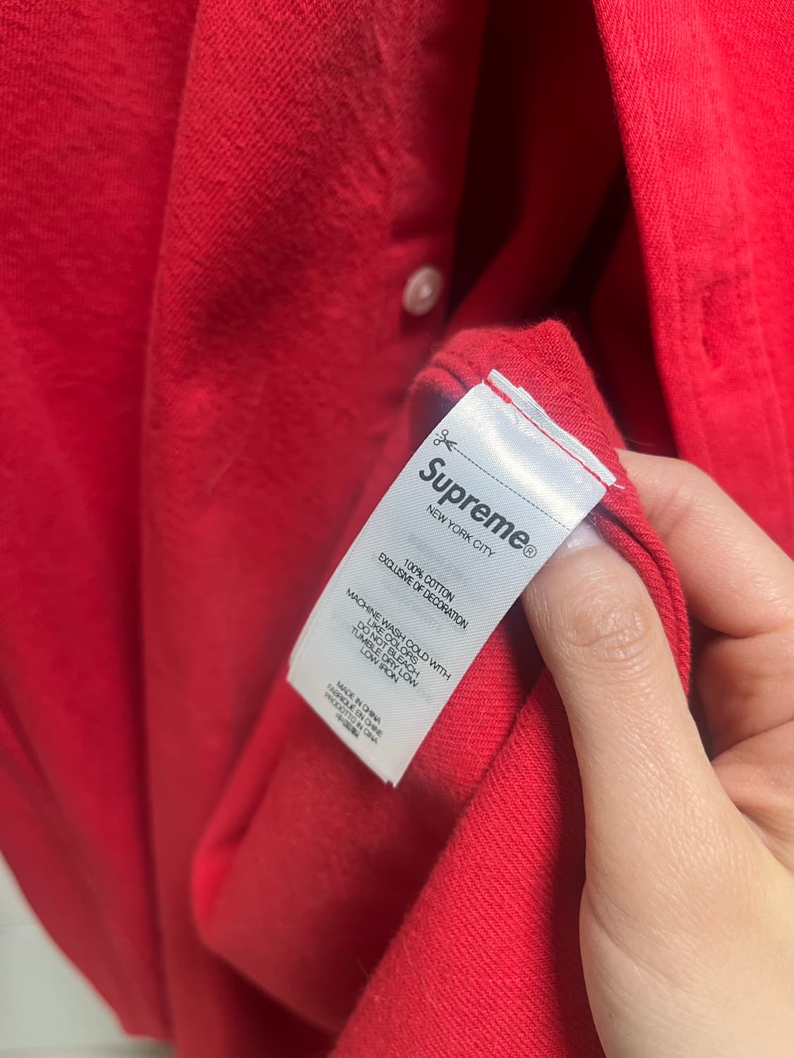 슈프림 스몰 박스 데님셔츠 레드 상품이미지5