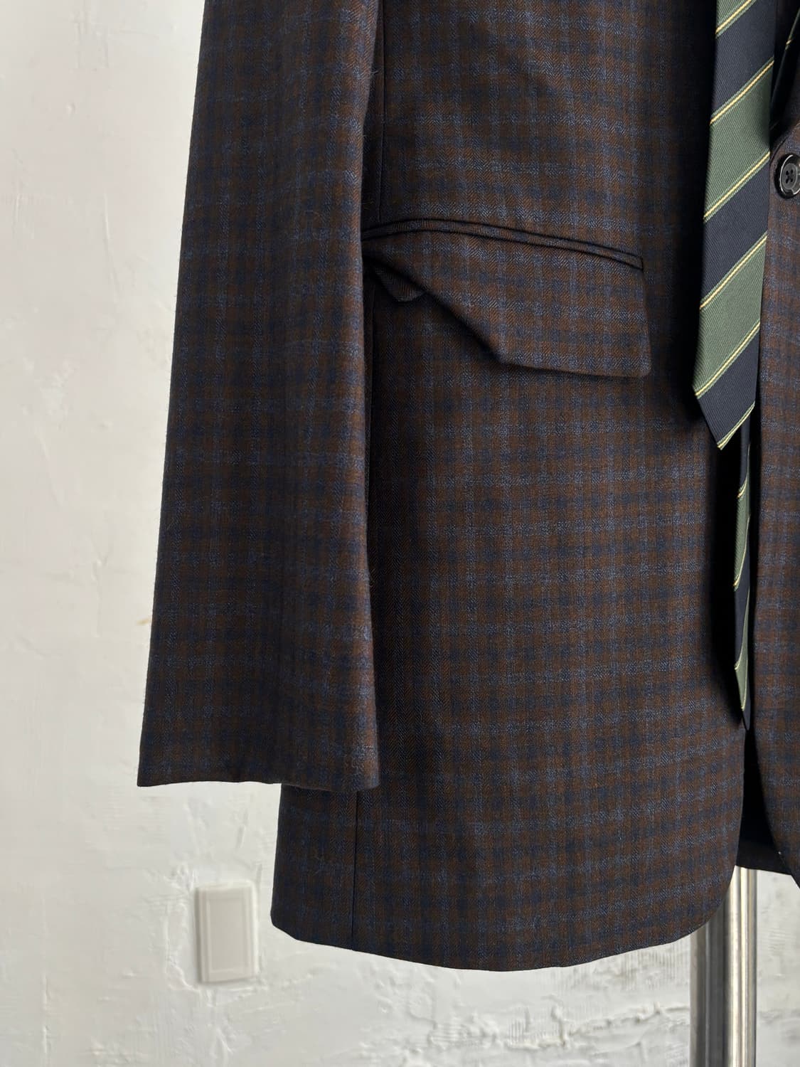 Mihara Yasuhiro 미하라 야스히로 타이 체크 울 블레이저 상품이미지4