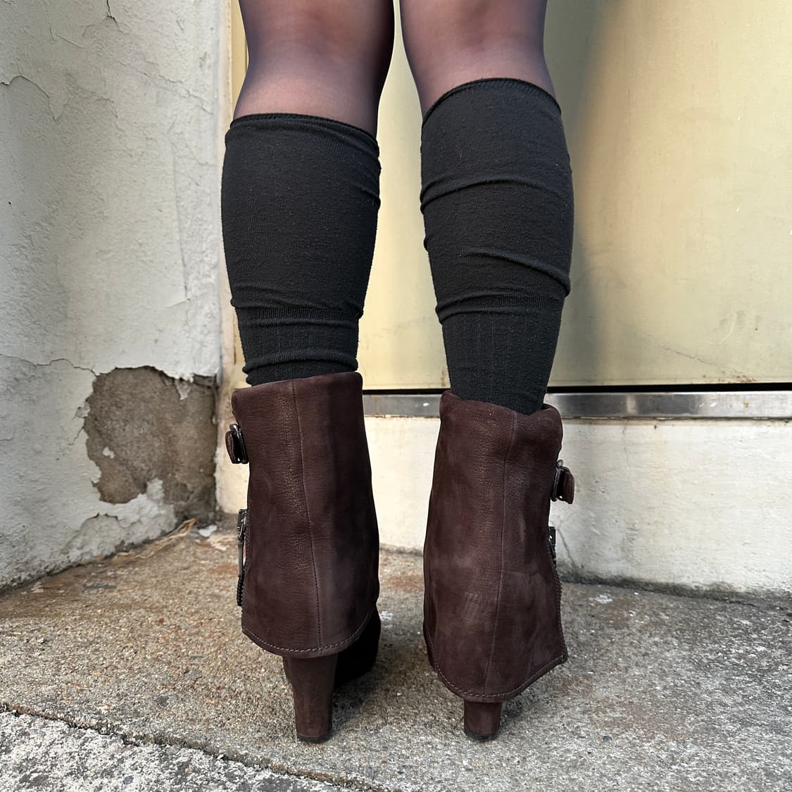 00s 프라다 디스트레스트 지퍼 커프 웨지 부츠 상품이미지8