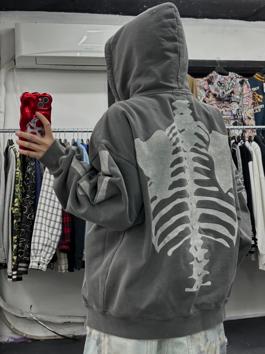 밴슨 레더 50th 그레이 본 후드집업 상품이미지5