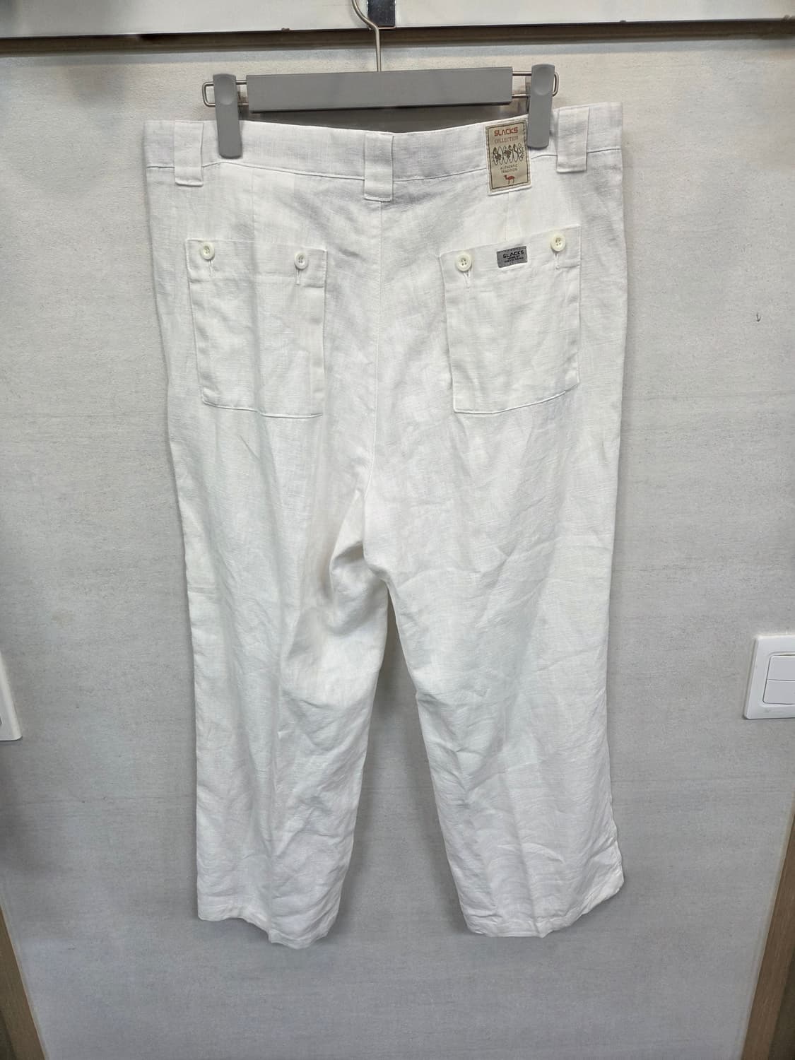 일본빈티지 slacks 투턱 린넨 팬츠 대략 34 35 상품이미지2