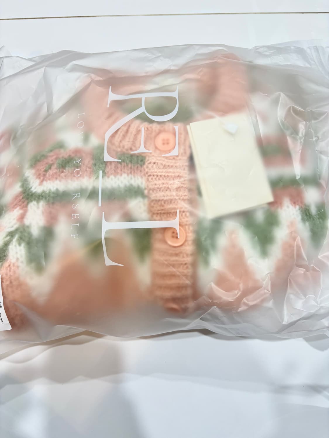 리엘 니트 가디건 핑크 (새상품) 상품이미지6