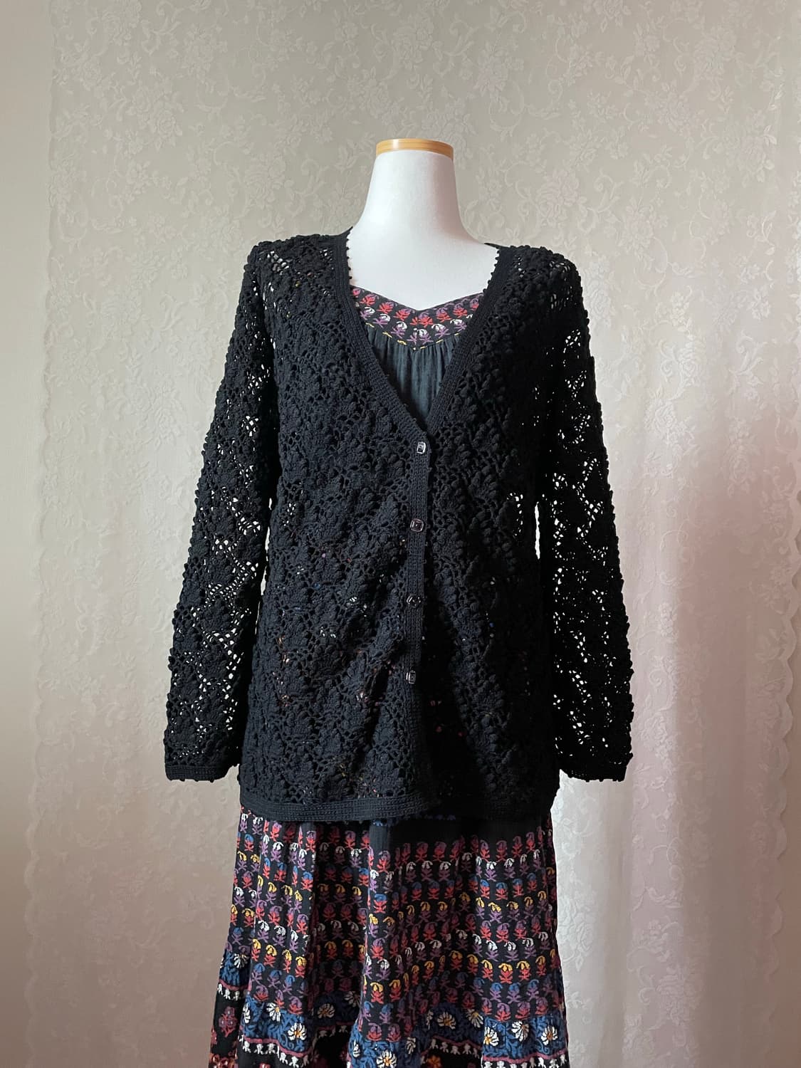 빈티지 플라워 크로셰 니트 가디건  상품이미지1