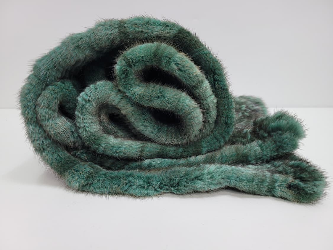 천연 밍크 머플러 / 총장 173 블랙+그린
 상품이미지2