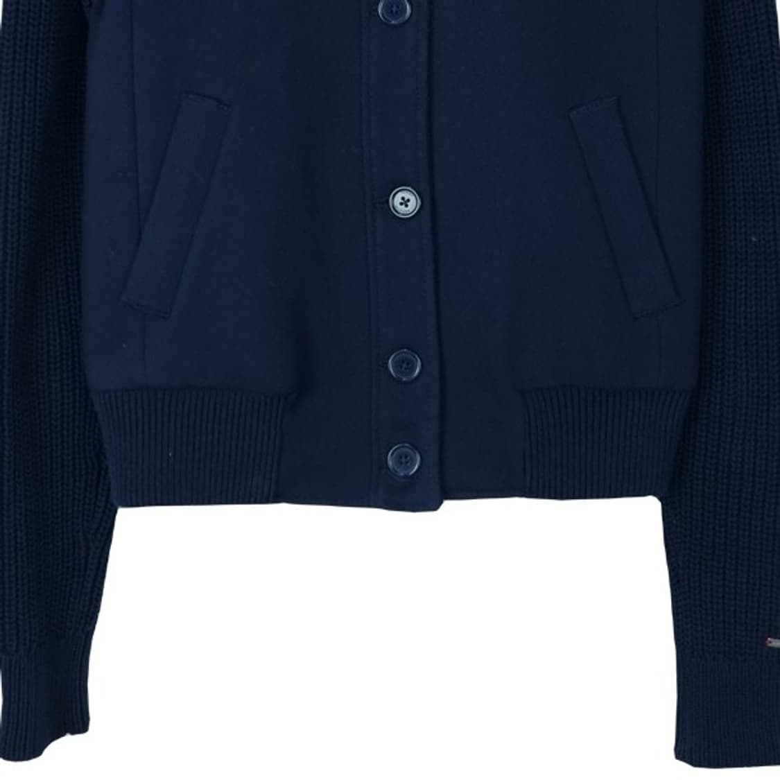 [타미힐피거] 슬림핏 하이넥 모직 니트 자켓 네이비 M18114 상품이미지5