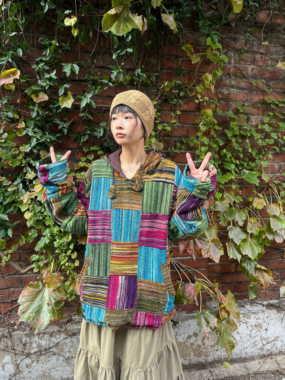 히피무드 자수 패치 후드 상품이미지4