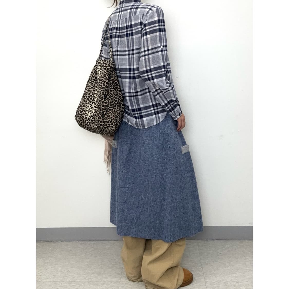 빈티지 블루 체크 셔츠 상품이미지3