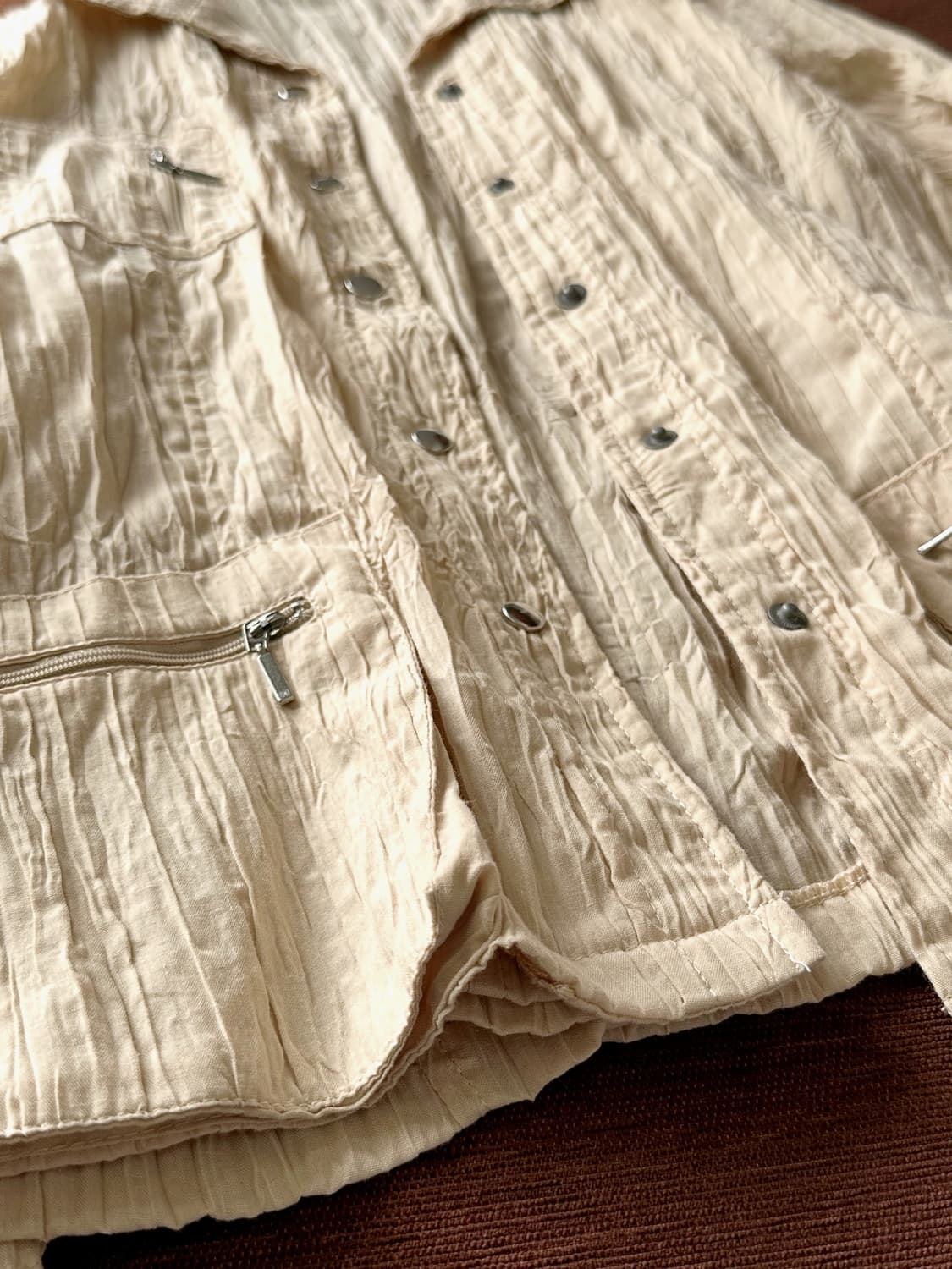 Cotton poly wrinkled utility jacket 상품이미지3