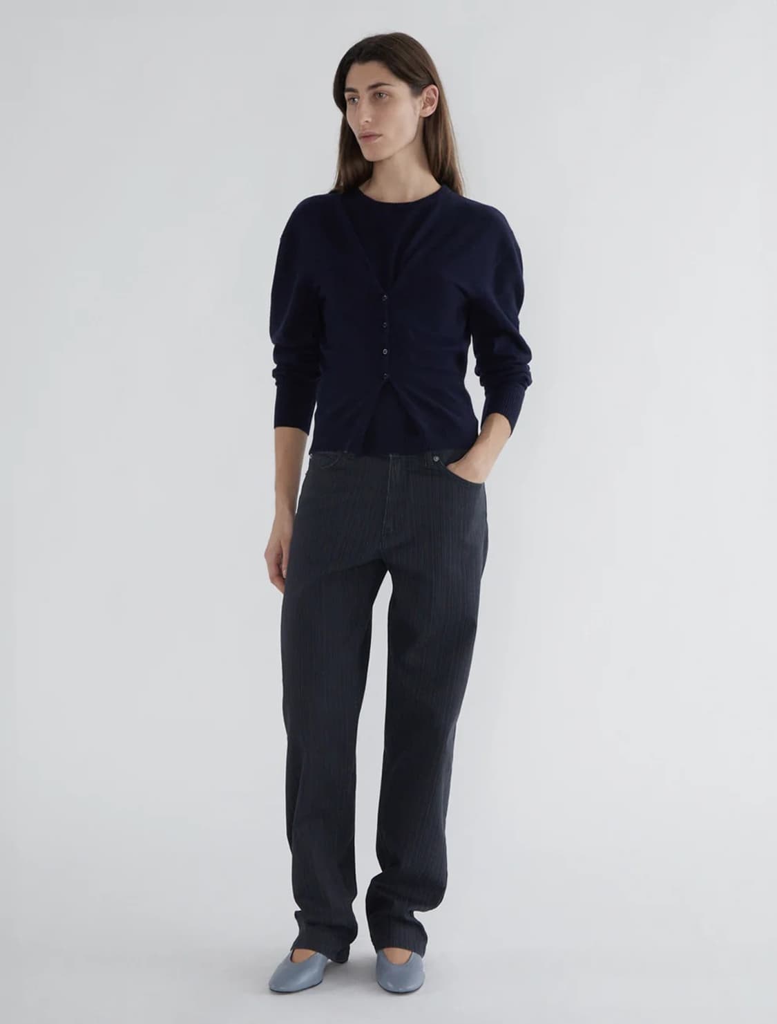 [XS,S,M]팔로마울 Clor 버튼 니트/네이비 상품이미지5