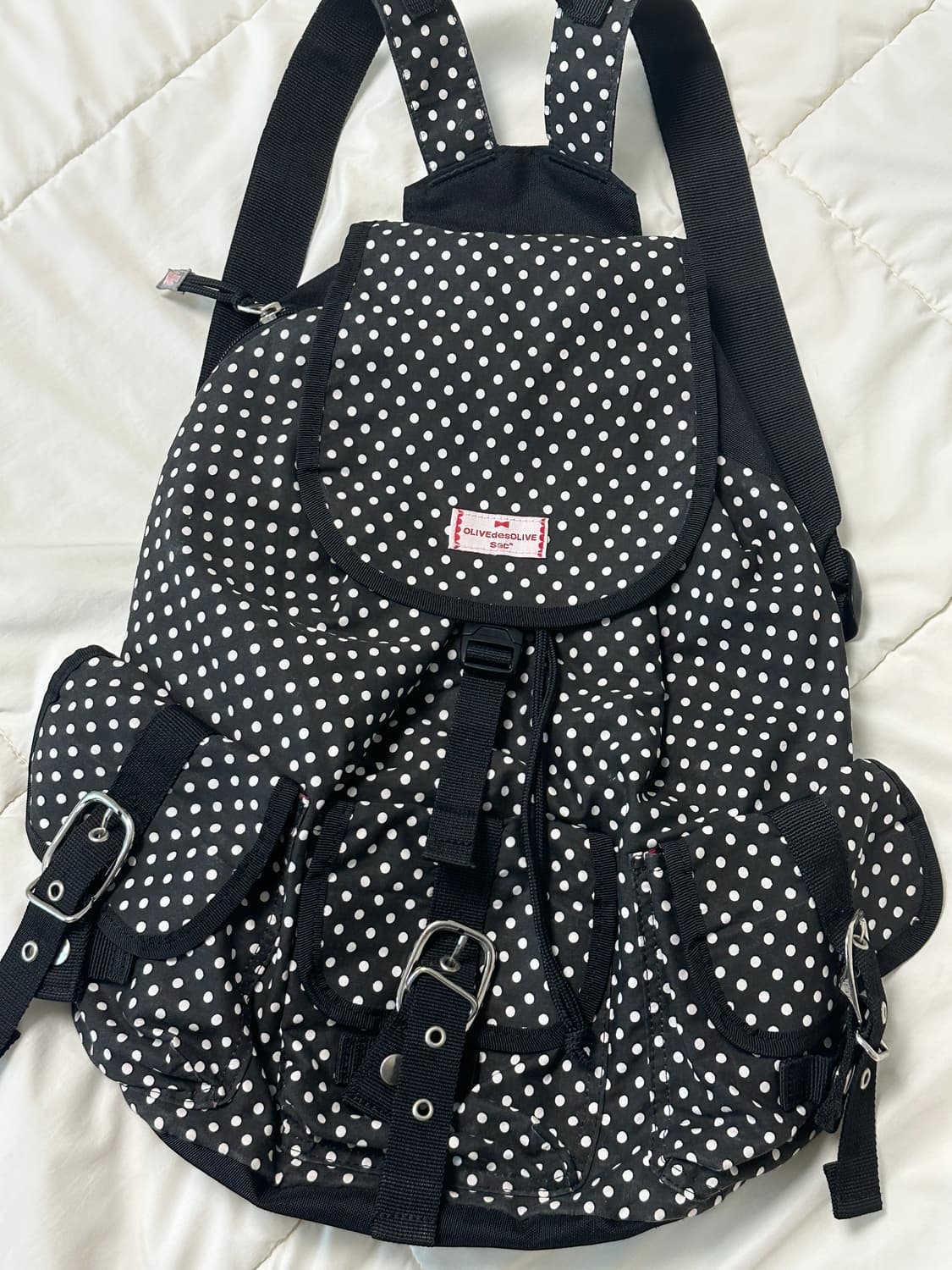 도트 백팩 블랙 상품이미지4