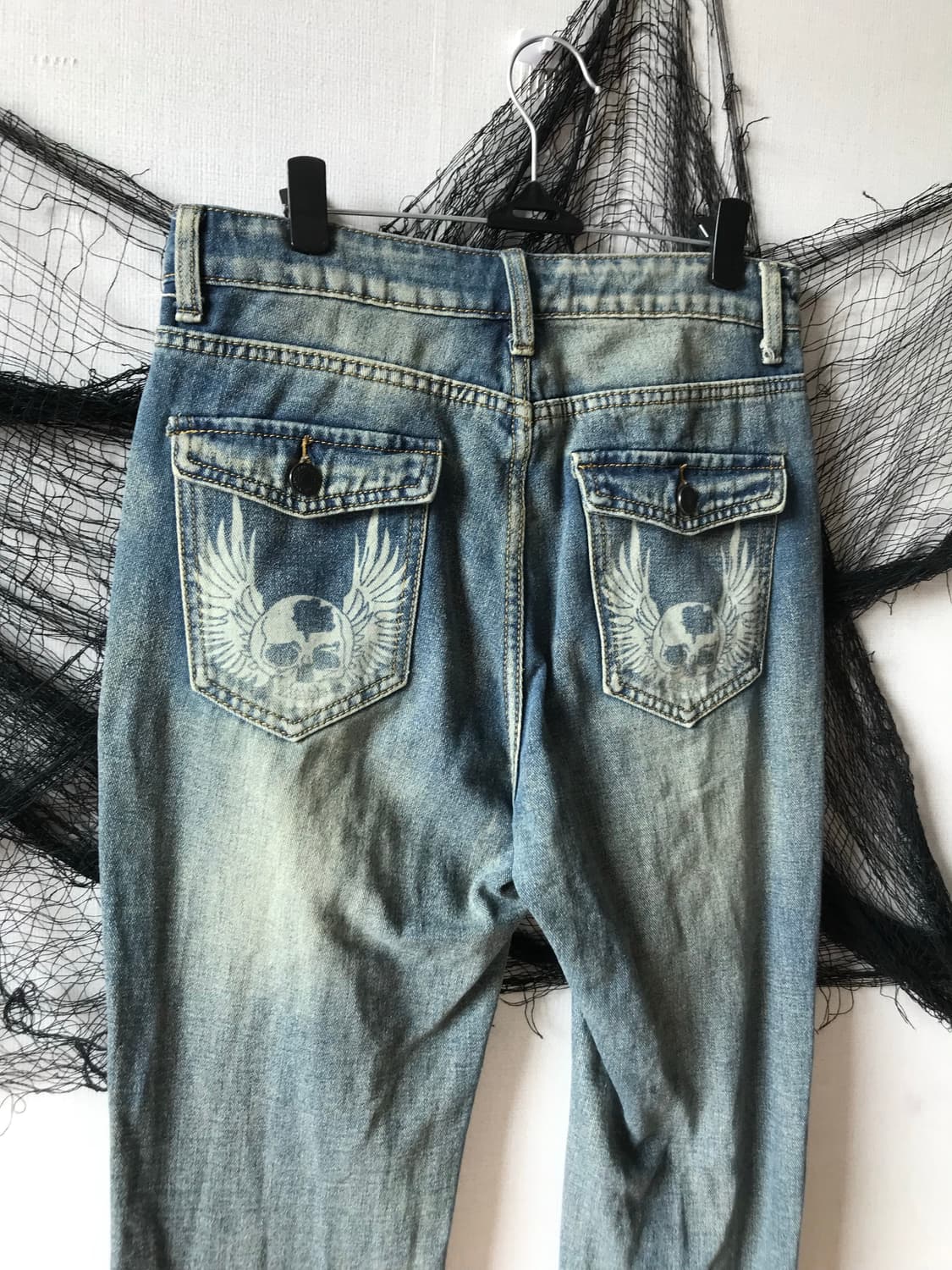 00s skull printing bootscut denim pants  상품이미지2