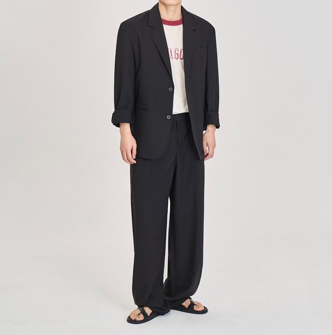 프레리 에어플로우 루즈핏 여름 슬랙스 (BLACK/S) 쿠어주앙옴므효지 상품이미지4