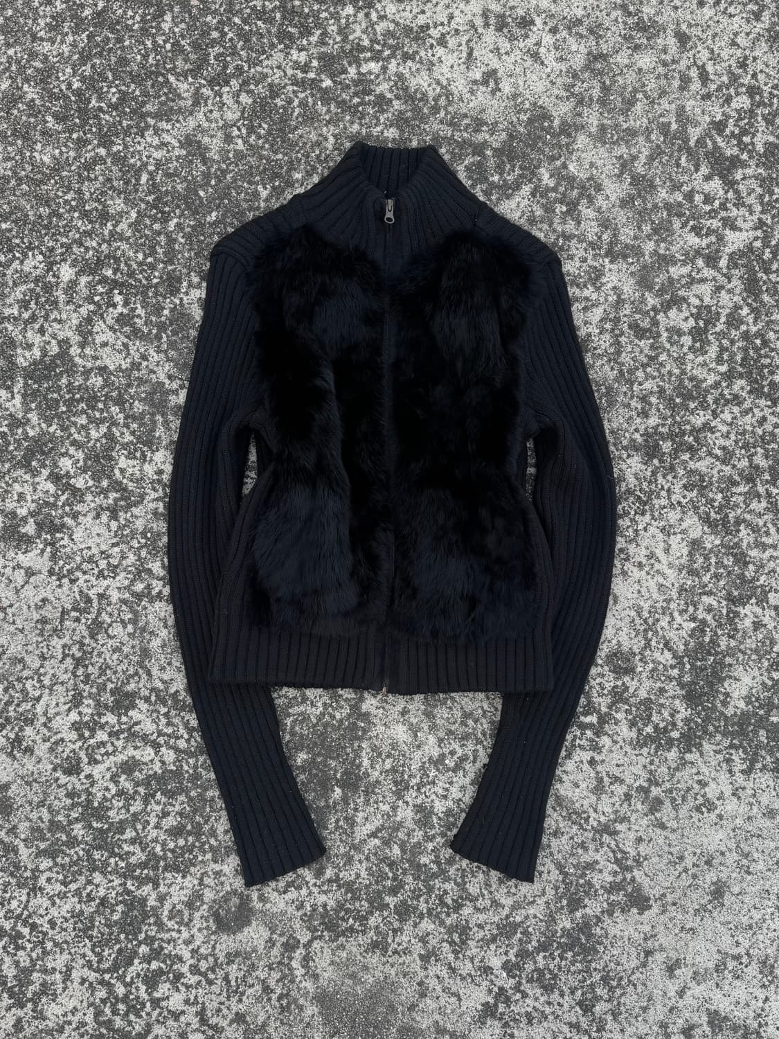 Rabbit Fur Knit Zip Up 상품이미지1