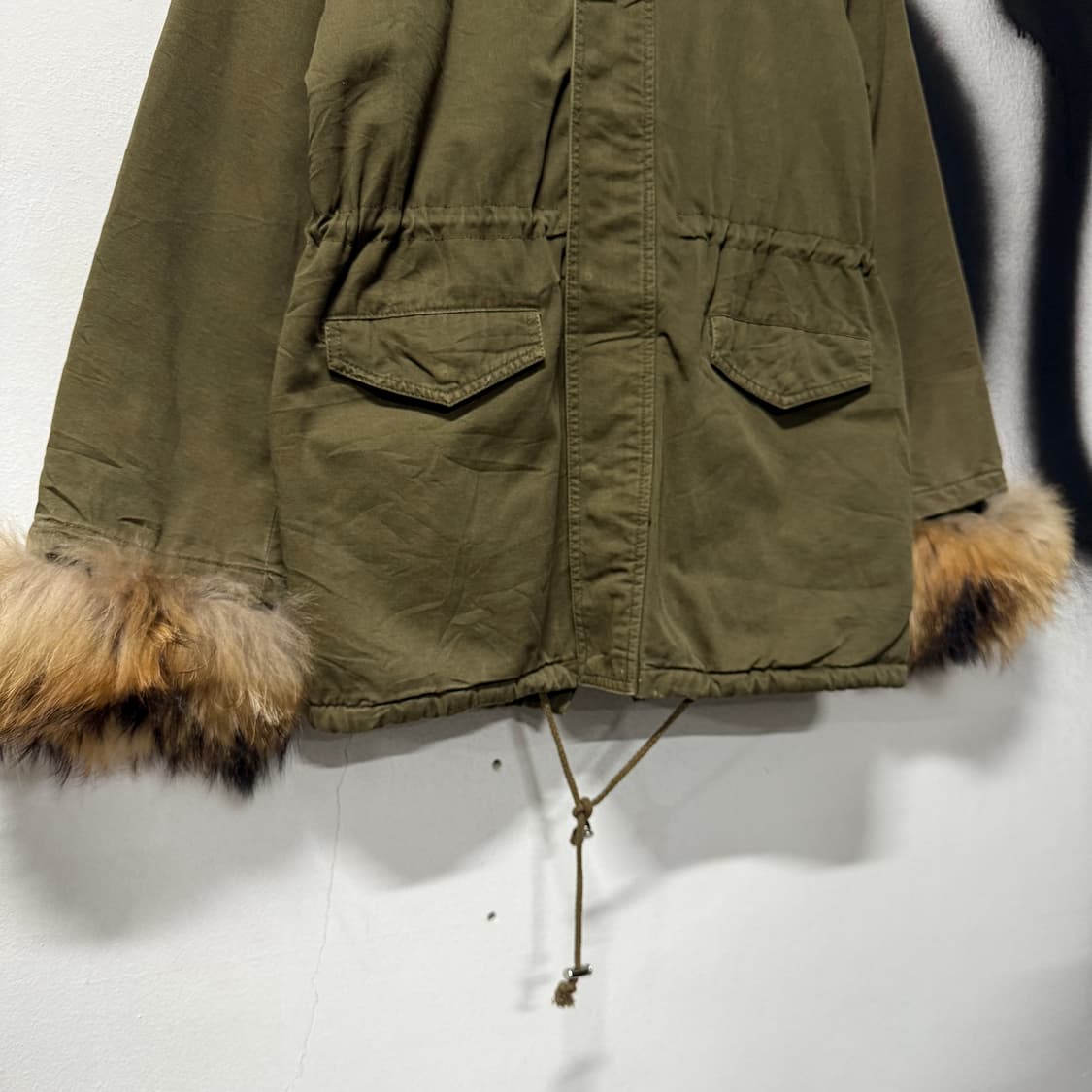 VTG 빈티지 리얼 퍼 디티일 피쉬 테일 플리스 야상 자켓 상품이미지4