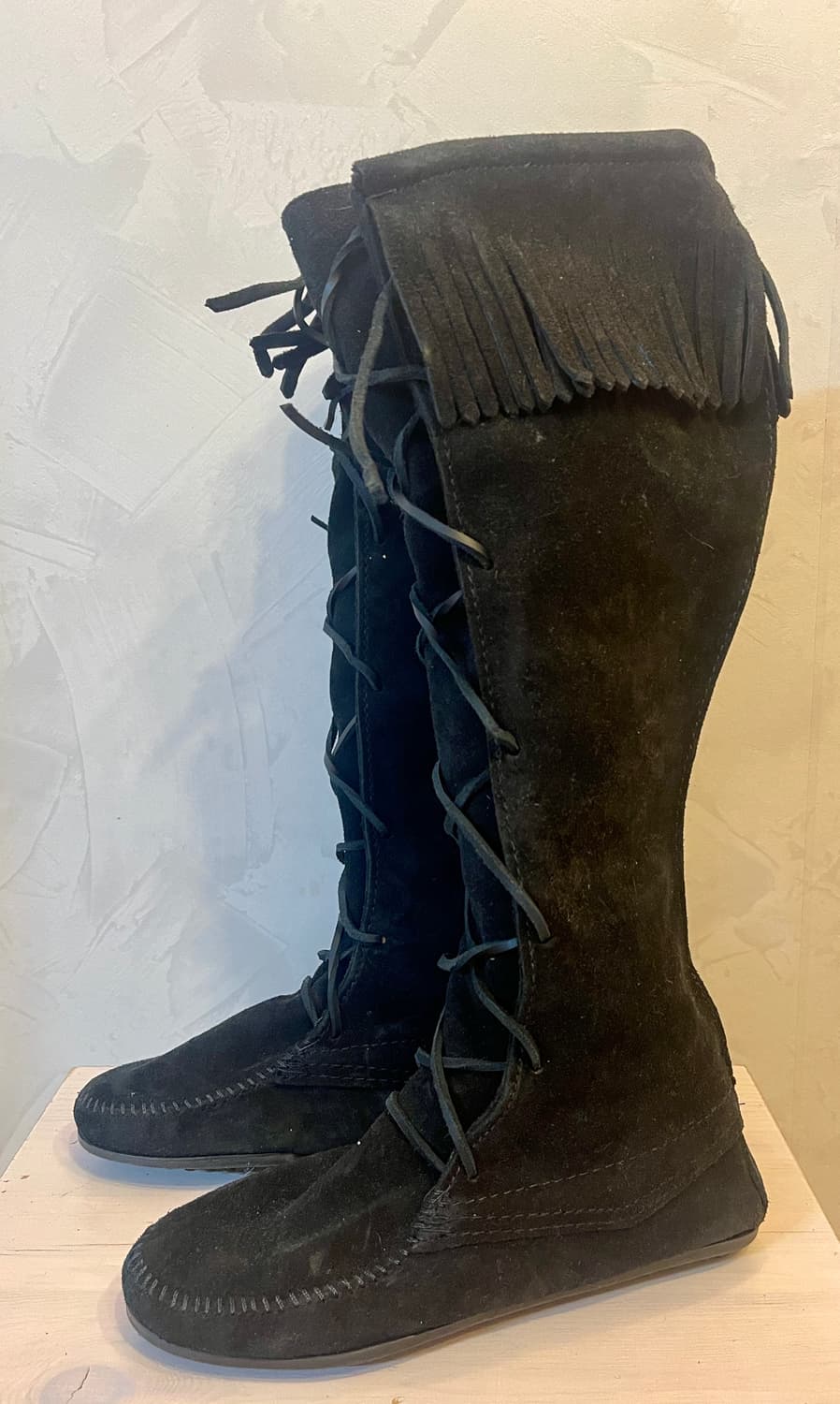 미네통카 Minnetonka프론트 레이스 니 하이 부츠 블랙 230 상품이미지3