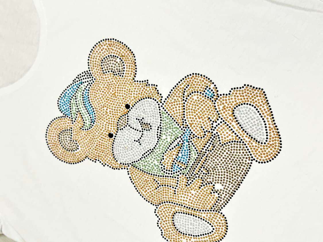 🧸빈티지 큐빅테디베어 로걀 딱붙 반팔 탑 상품이미지2