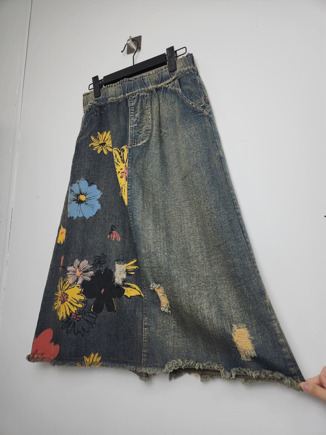 플라워 데님 스커트 상품이미지7