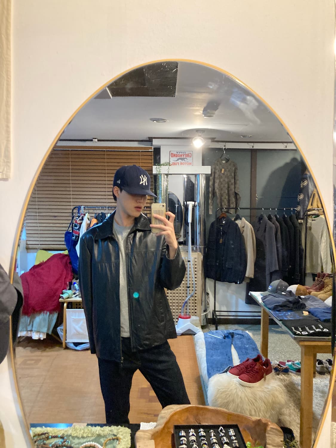 램스킨 레더 블루종 상품이미지2