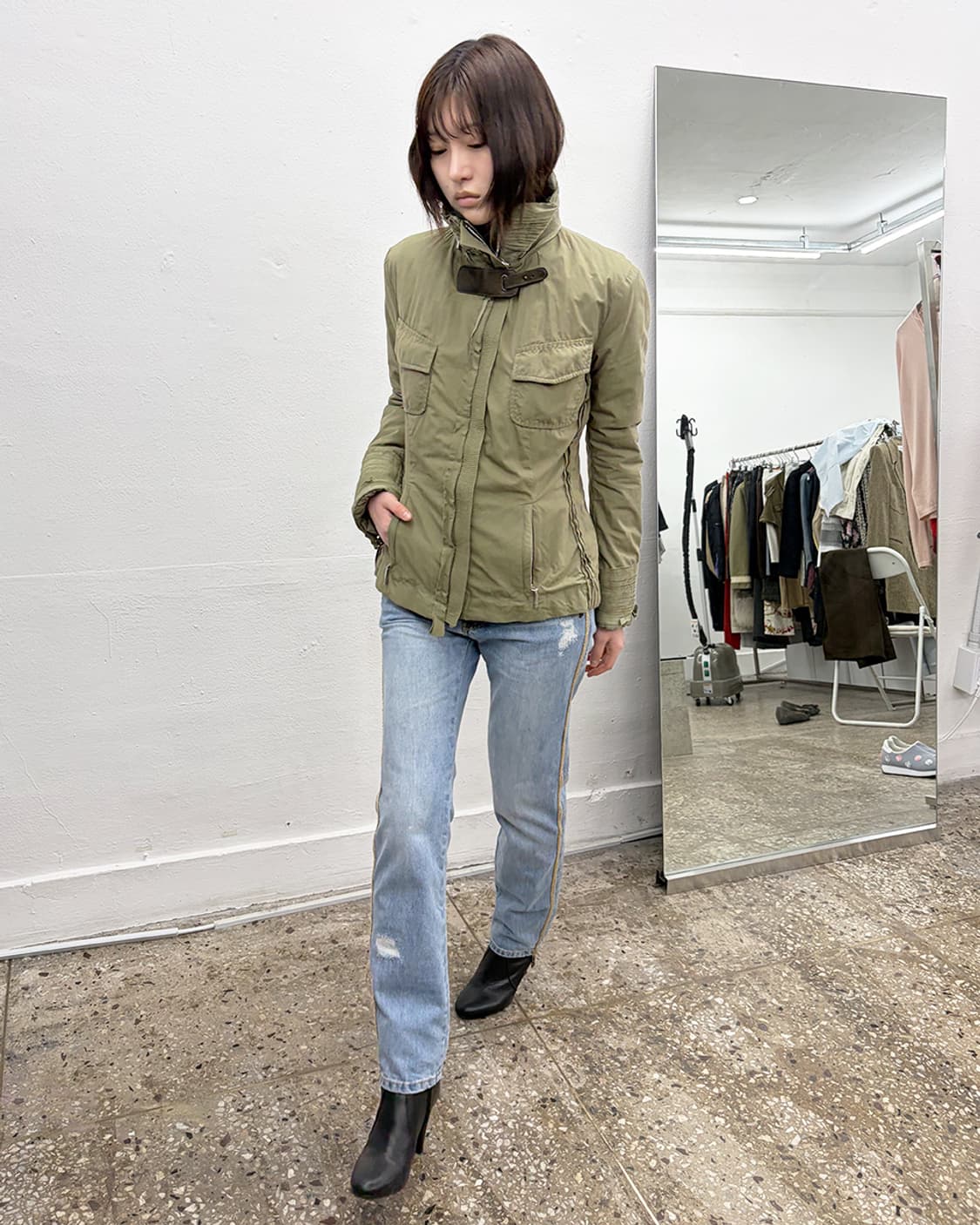 에르마노 설비노 하이넥 밀리터리 푸퍼 상품이미지10