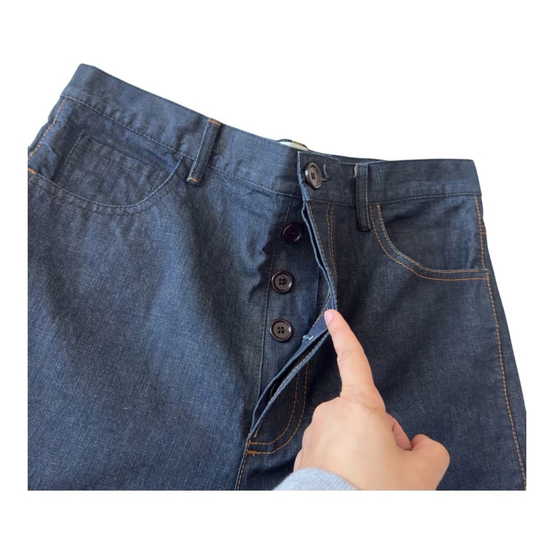 (M) 마리아노 magliano 언발란스 스티치 인디고 데님 진 팬츠  상품이미지6