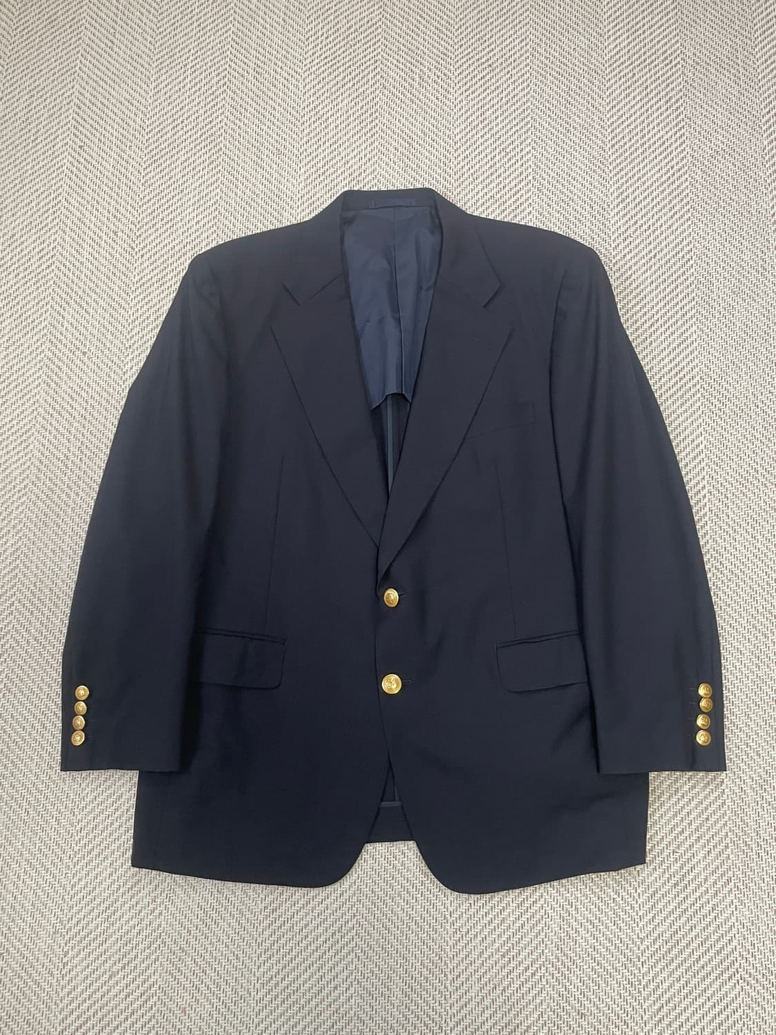 아쿠아스큐텀 금장 네이비 블레이저  J03579 상품이미지1