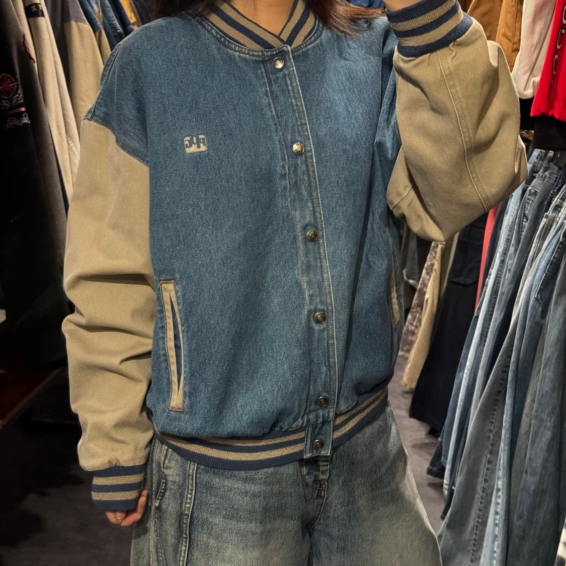 [IM] 빈티지 데님 바시티자켓 상품이미지4