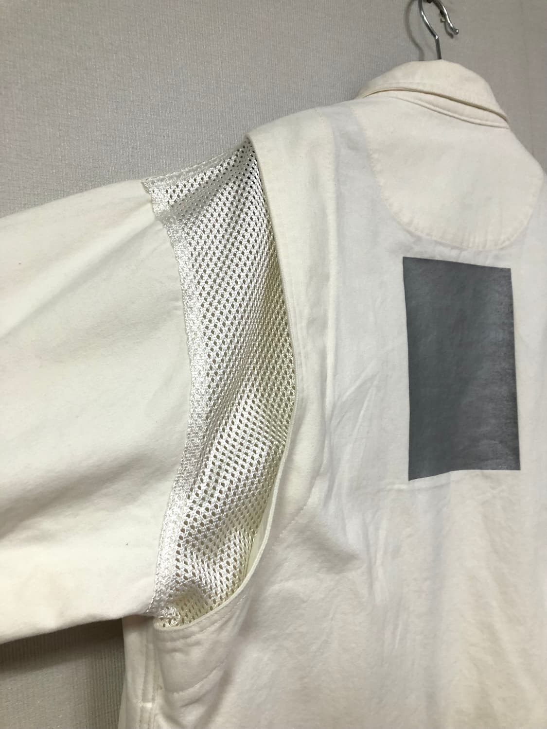 예스아이씨 오버핏 부드러운 메쉬 코튼 트러커 봄버 자켓 _ 아이보리 M 상품이미지7