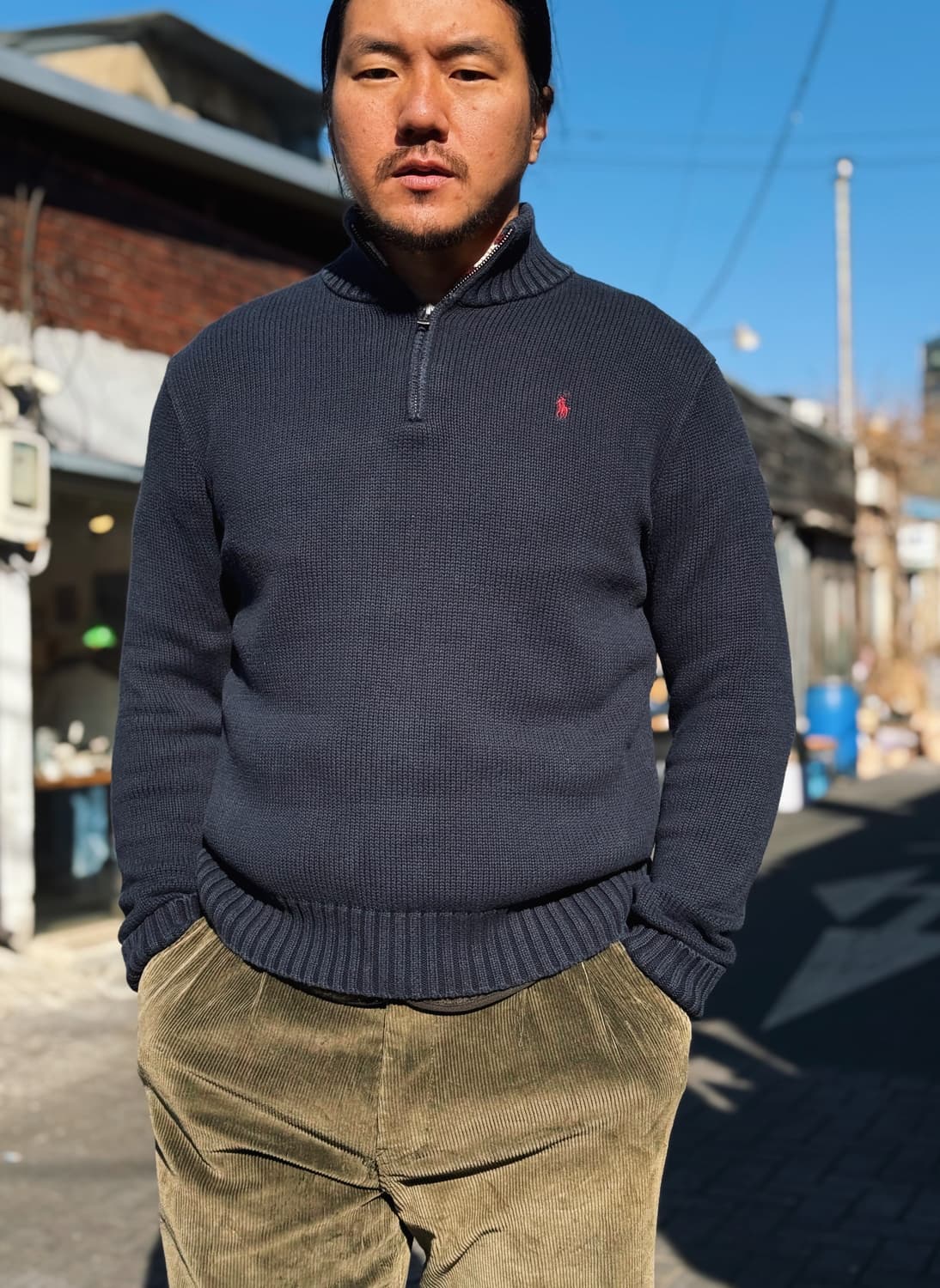 폴로 랄프로렌 코튼 케이블 쿼터 집업 풀오버 XL(18-20) 상품이미지7