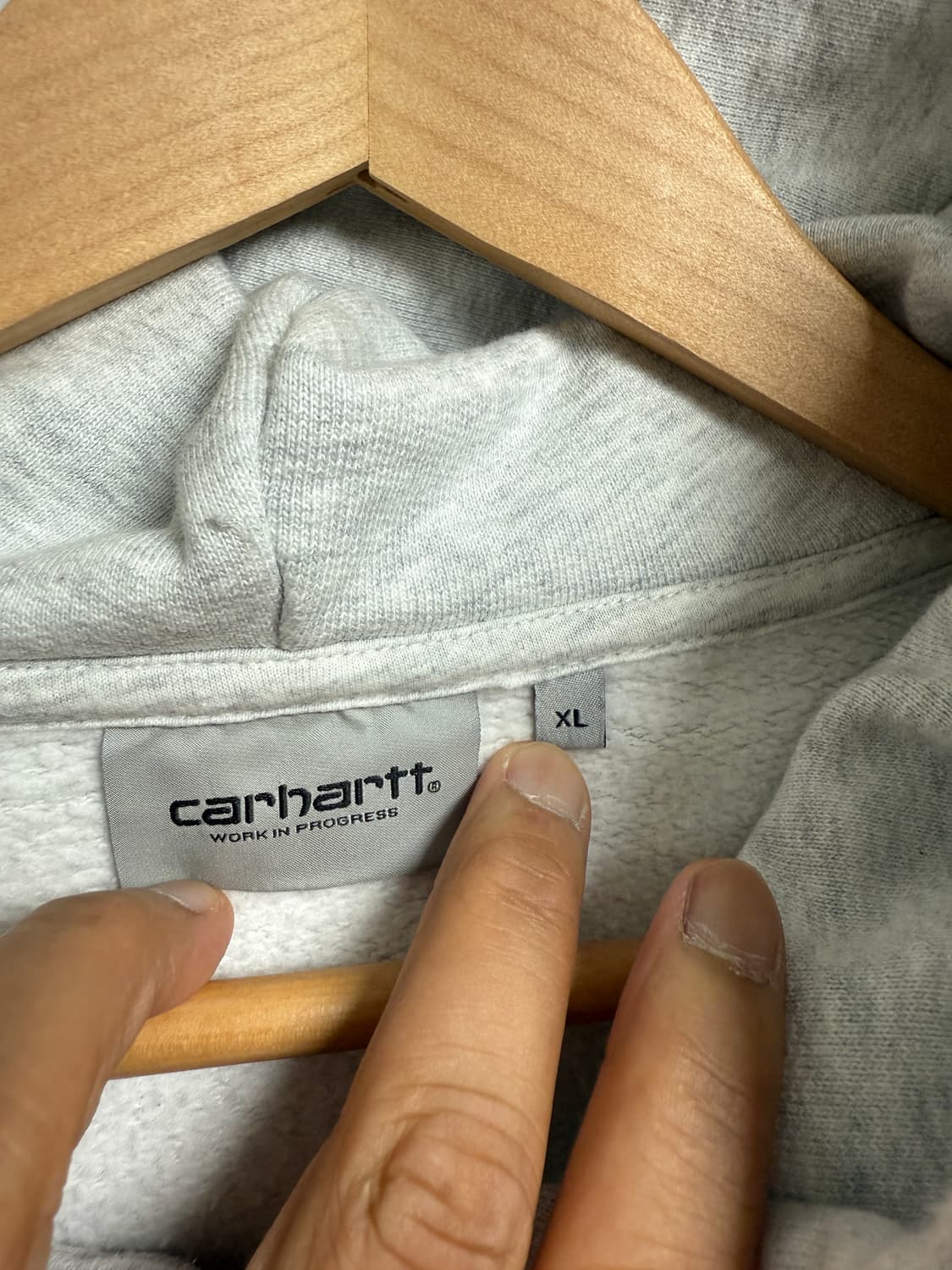 칼하트WIP 하트 후드집업 XL 애쉬 헤더 상품이미지3