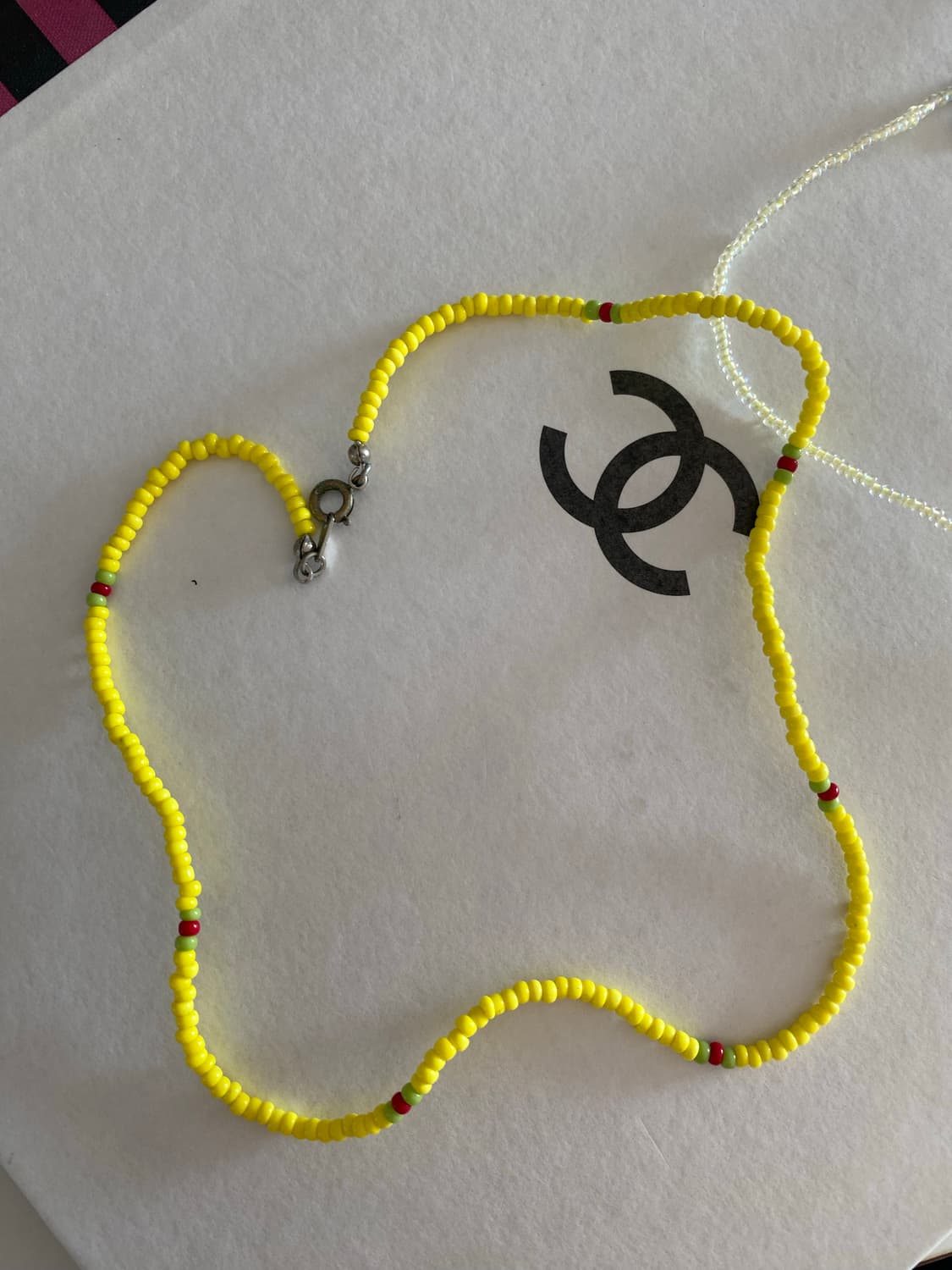 B급 할인 비즈 노랑 목걸이 2 개 일괄 상품이미지5