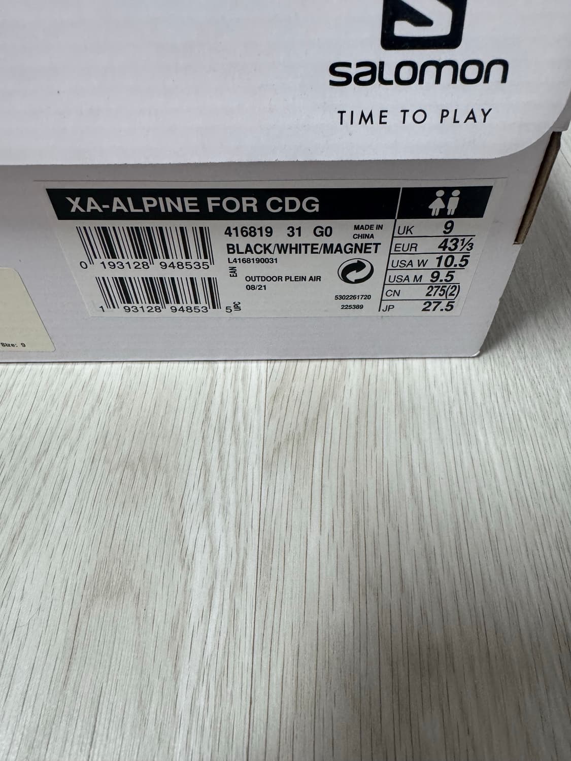 살로몬 x 꼼데가르송 알파인 블랙 275사이즈  상품이미지5