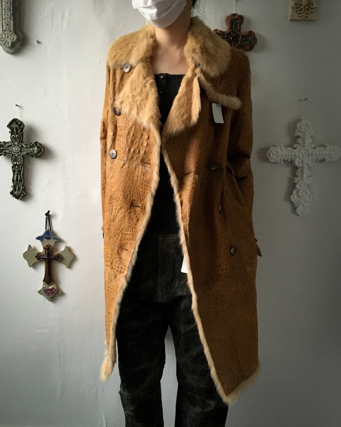 Animal pattern belted coat 상품이미지7