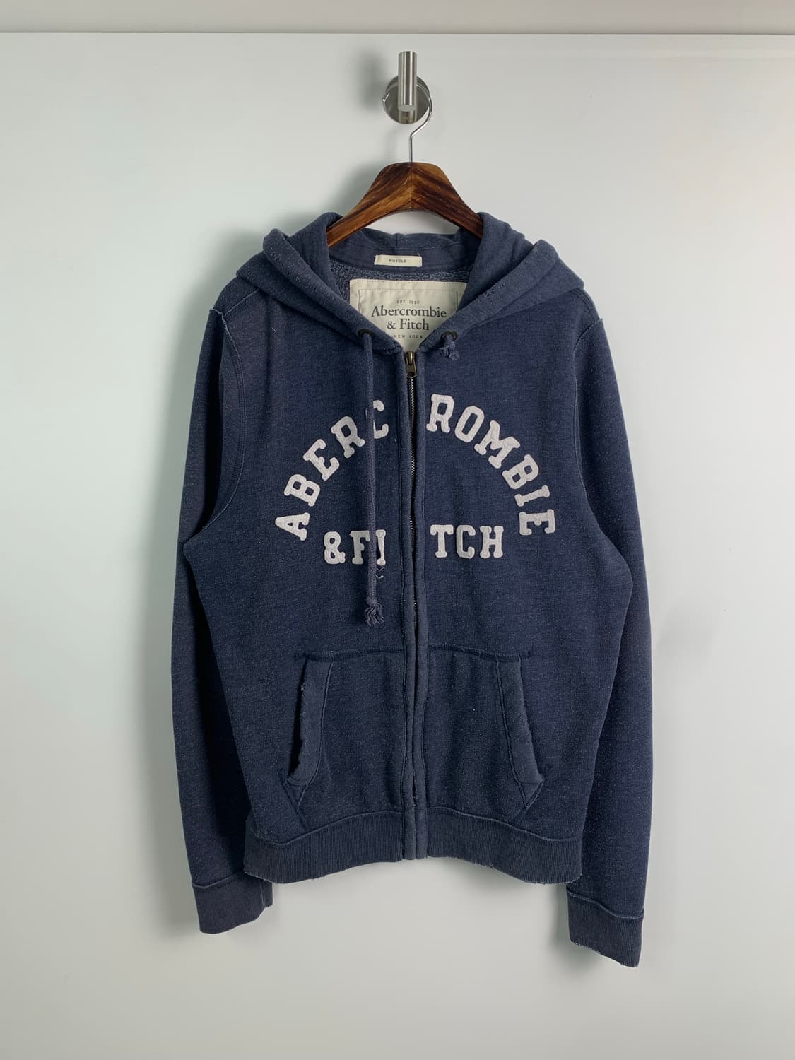 아베크롬비 y2k 와투케 네이비 헤비코튼 후드집업 상품이미지2