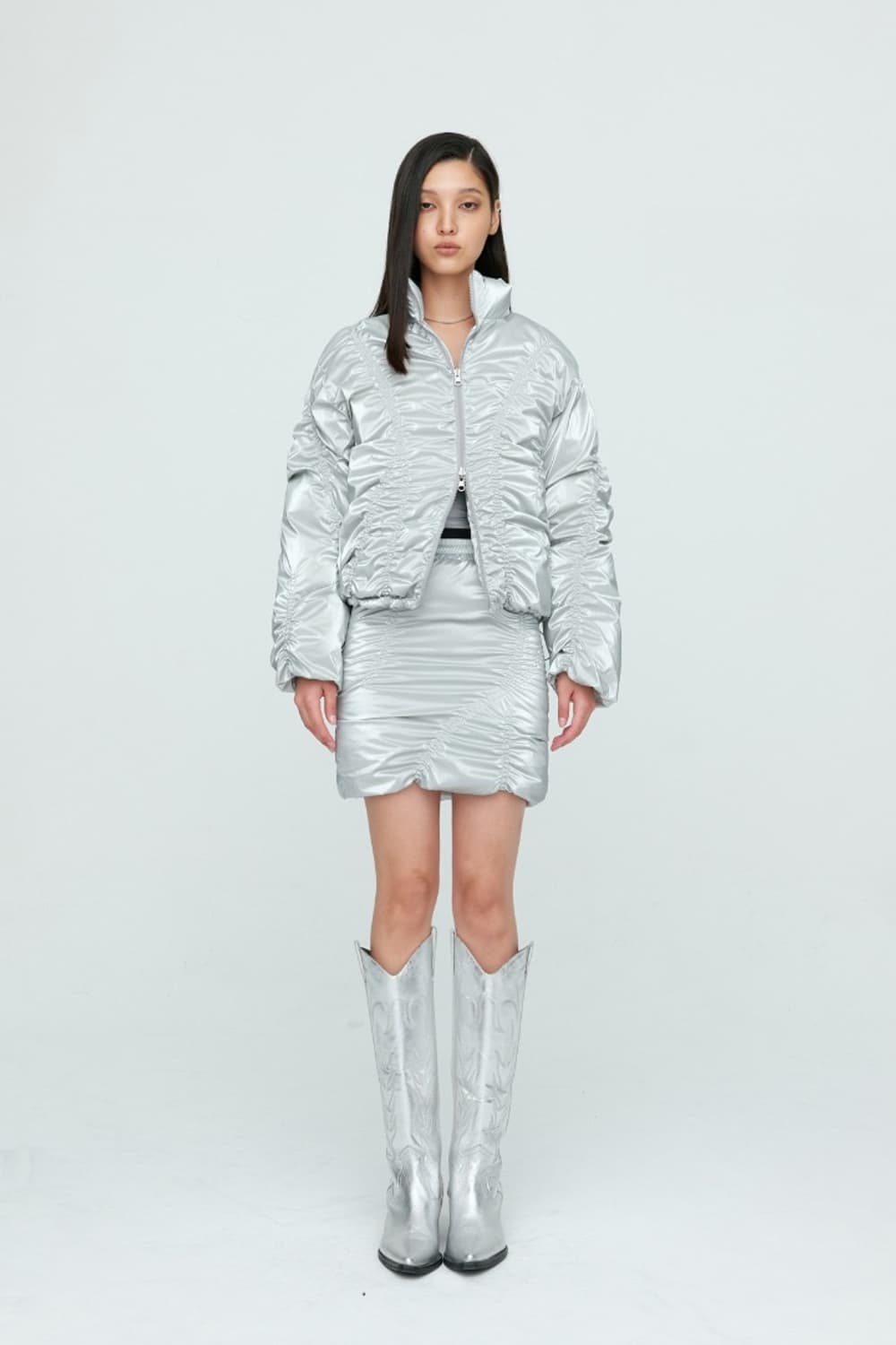 나체 리버시블 패딩 실버 상품이미지1