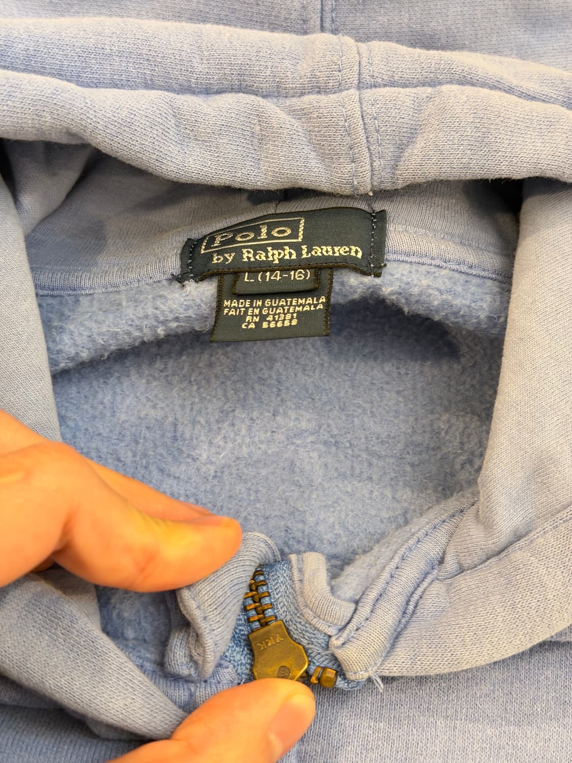 폴로 랄프로렌 시나모롤깔 후드집업 스카이블루 상품이미지3